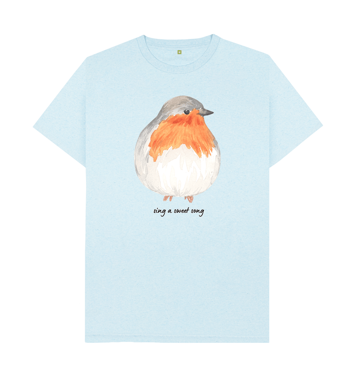 Light Blue Recycled Printed T-Shirt Front