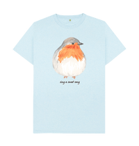 Light Blue Recycled Printed T-Shirt Front