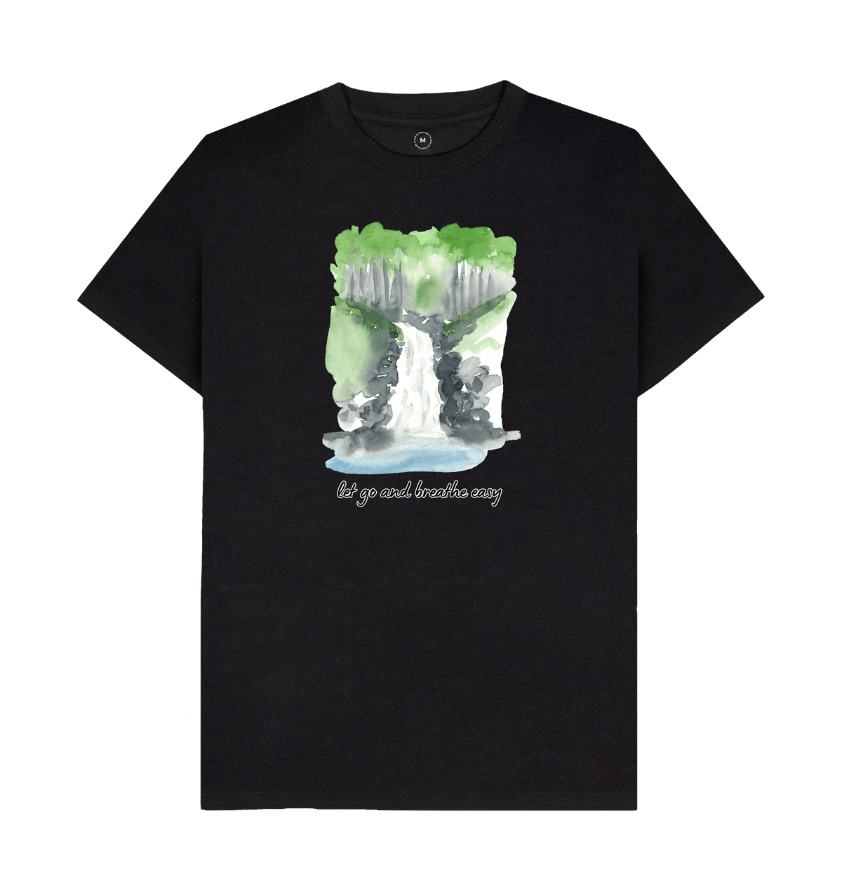 Black Recycled Printed T-Shirt Front