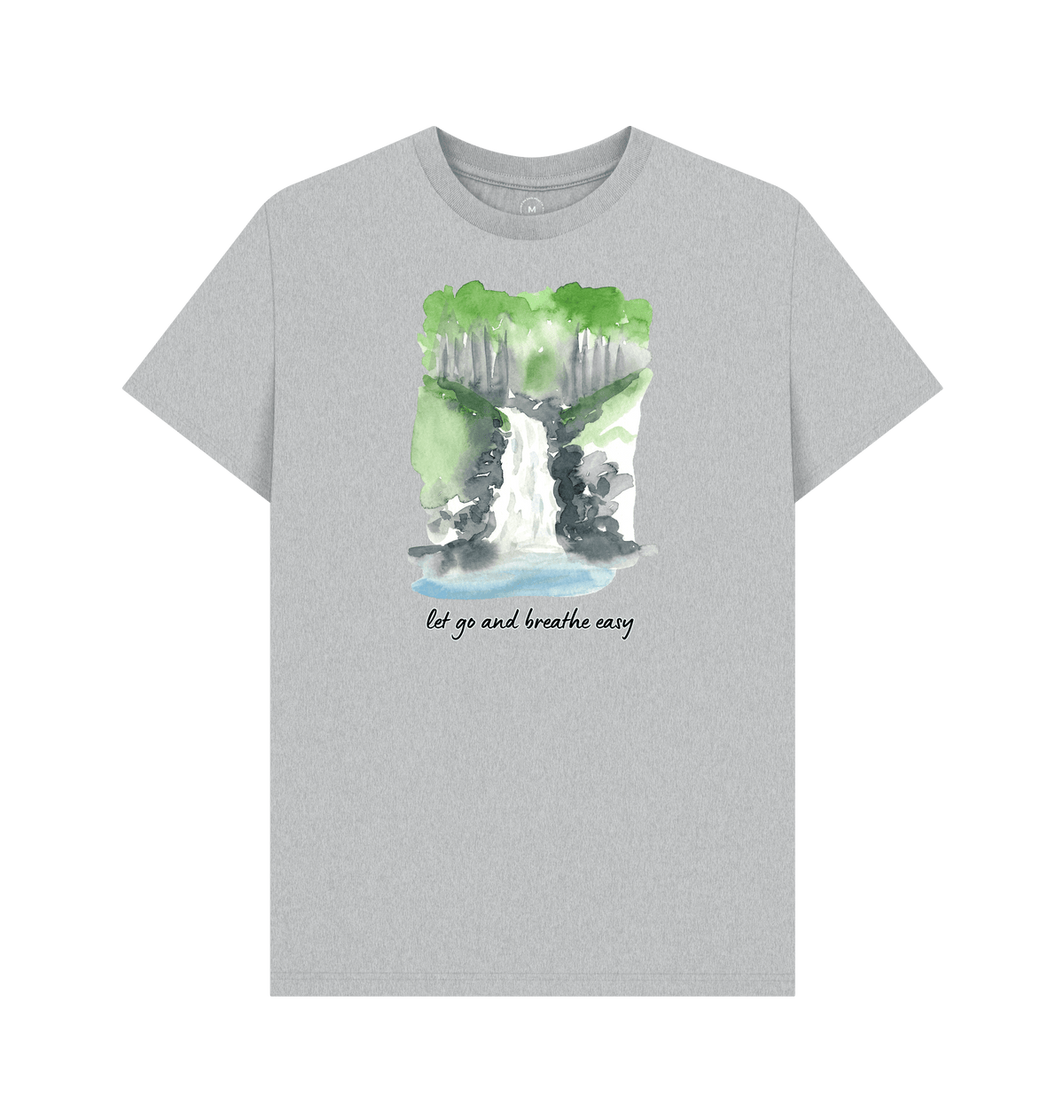 Grey Recycled Printed T-Shirt Front