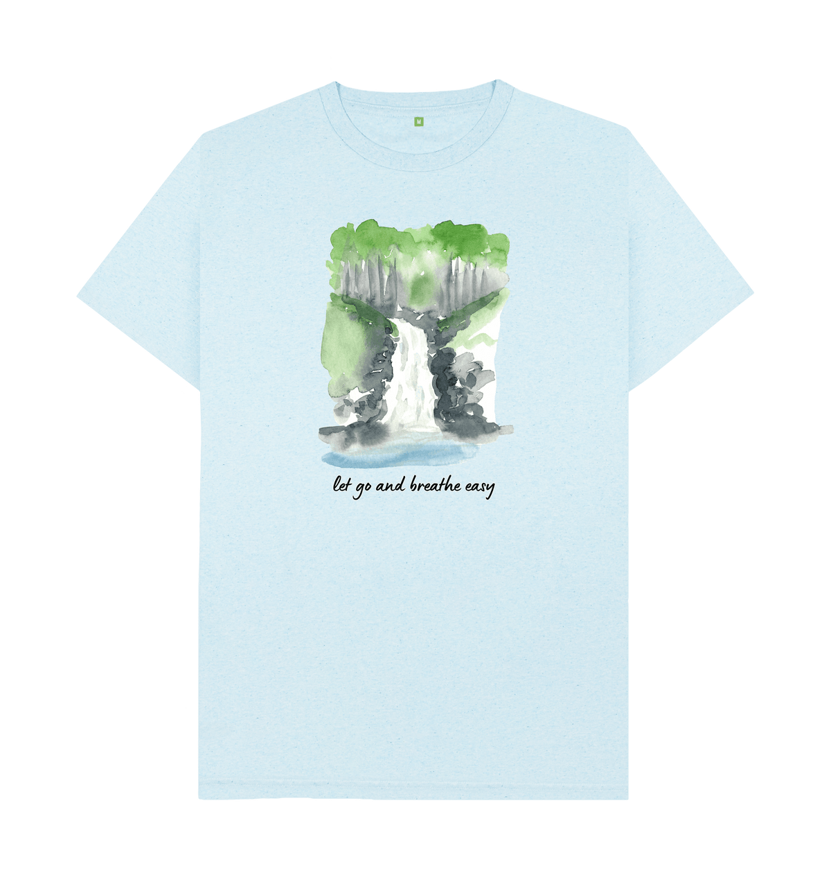 Light Blue Recycled Printed T-Shirt Front