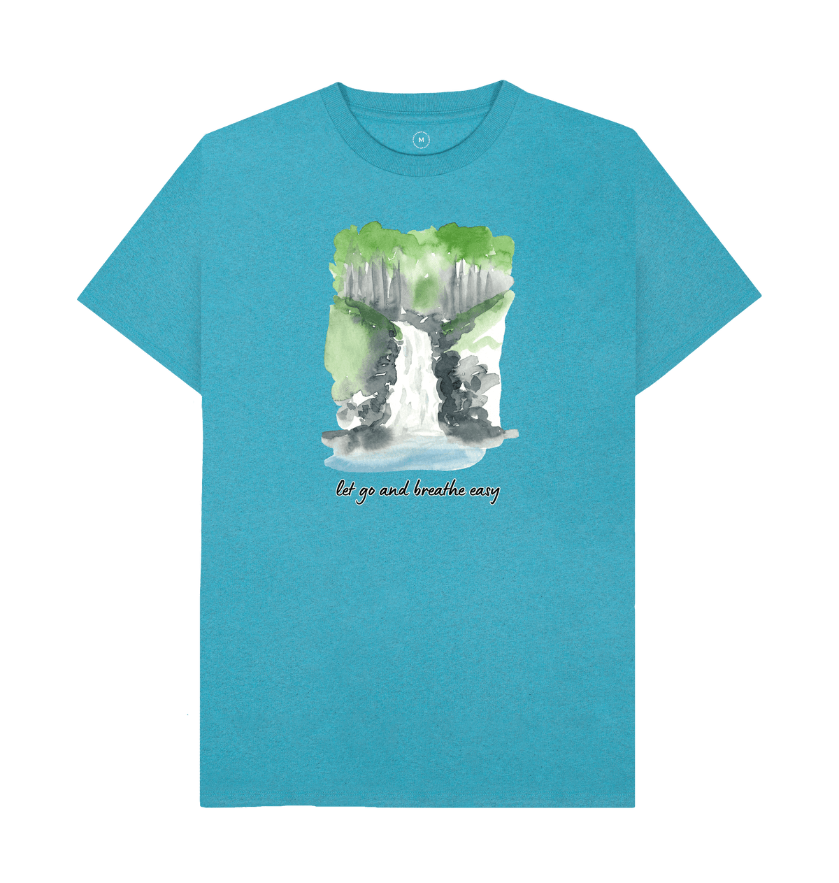 Ocean Blue Recycled Printed T-Shirt Front