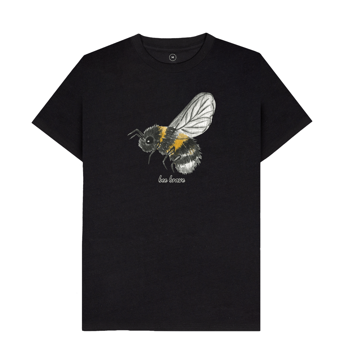 Black Recycled Printed T-Shirt Front