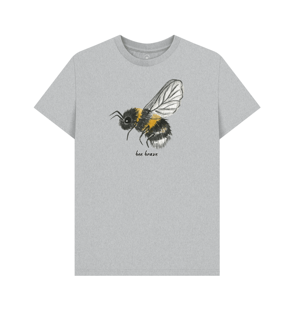 Grey Recycled Printed T-Shirt Front
