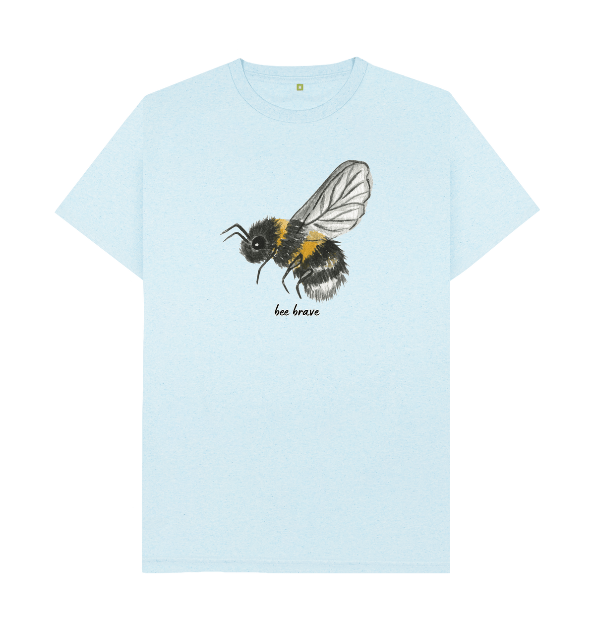 Light Blue Recycled Printed T-Shirt Front