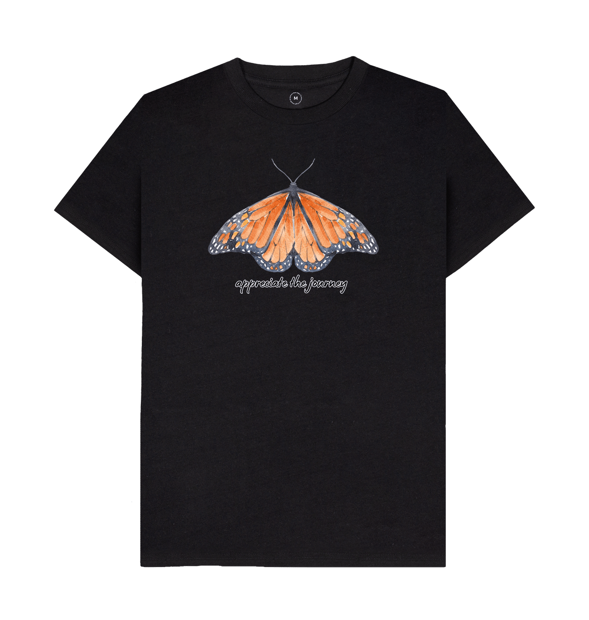 Black Recycled Printed T-Shirt Front