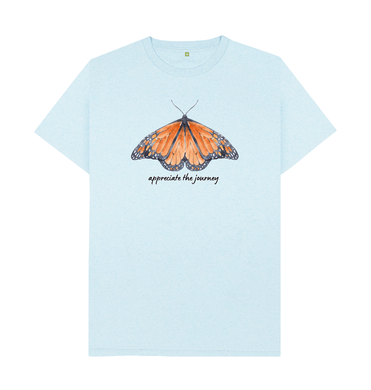Light Blue Recycled Printed T-Shirt Front