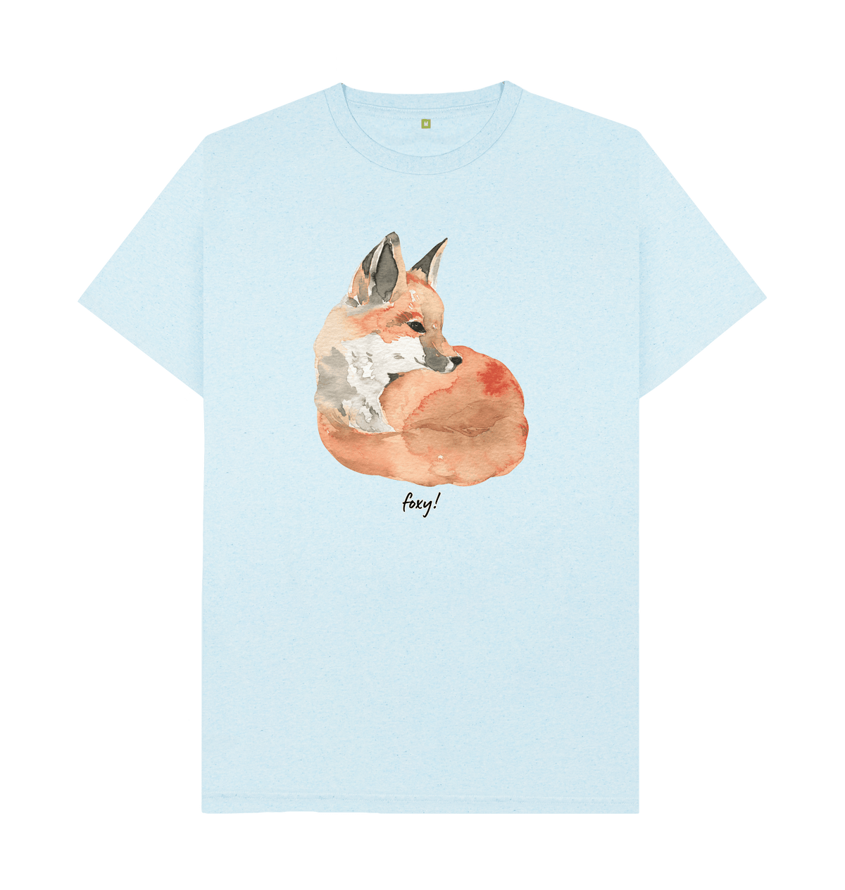 Light Blue Recycled Printed T-Shirt Front