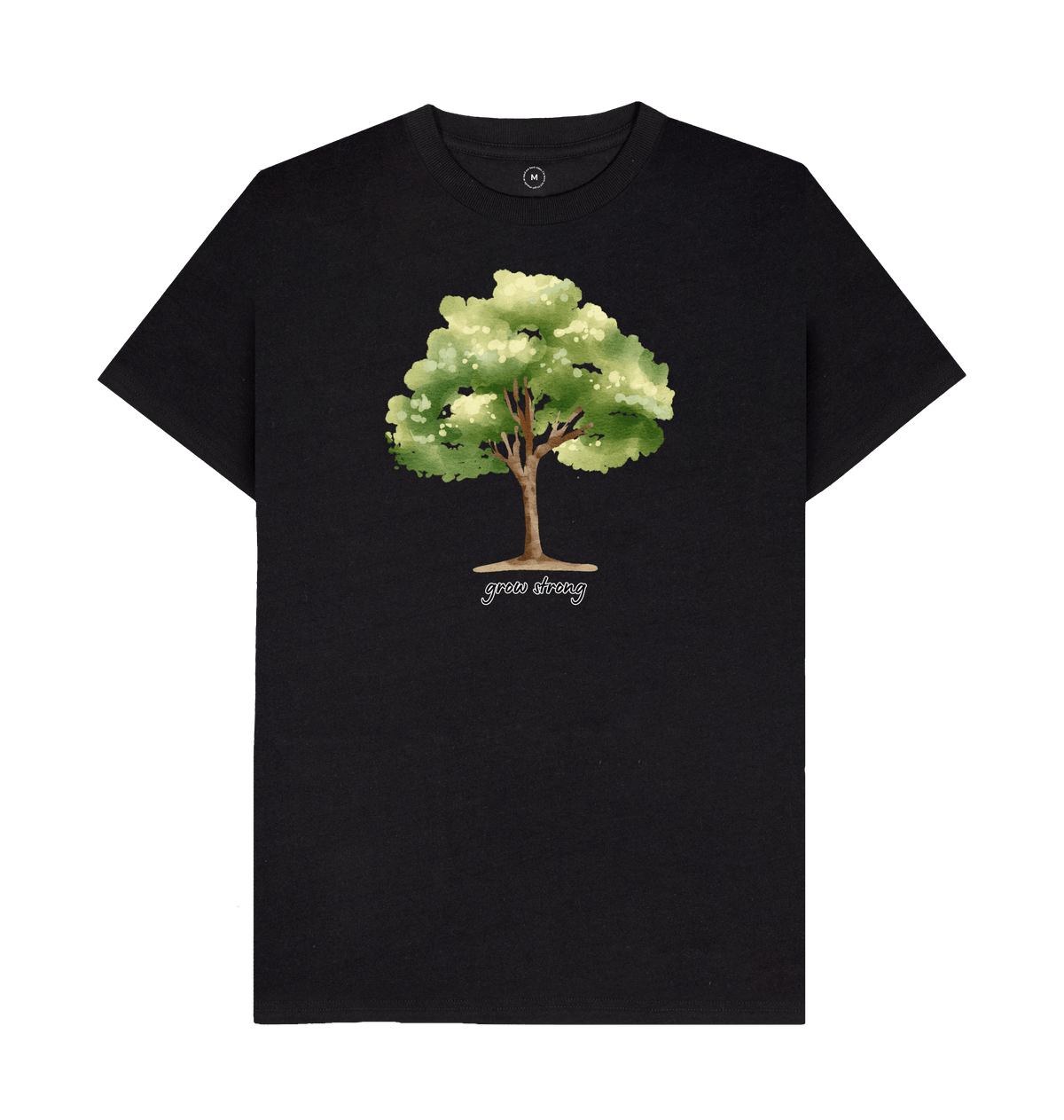 Black Recycled Printed T-Shirt Front