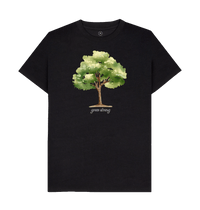 Black Recycled Printed T-Shirt Front