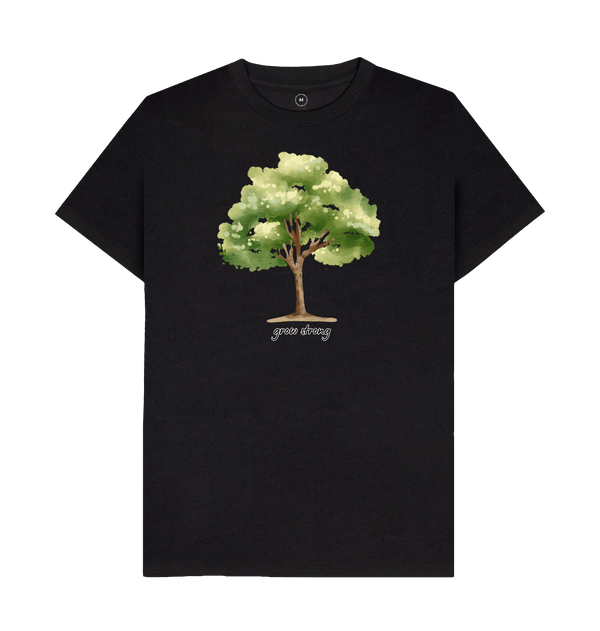 Black Recycled Printed T-Shirt Front