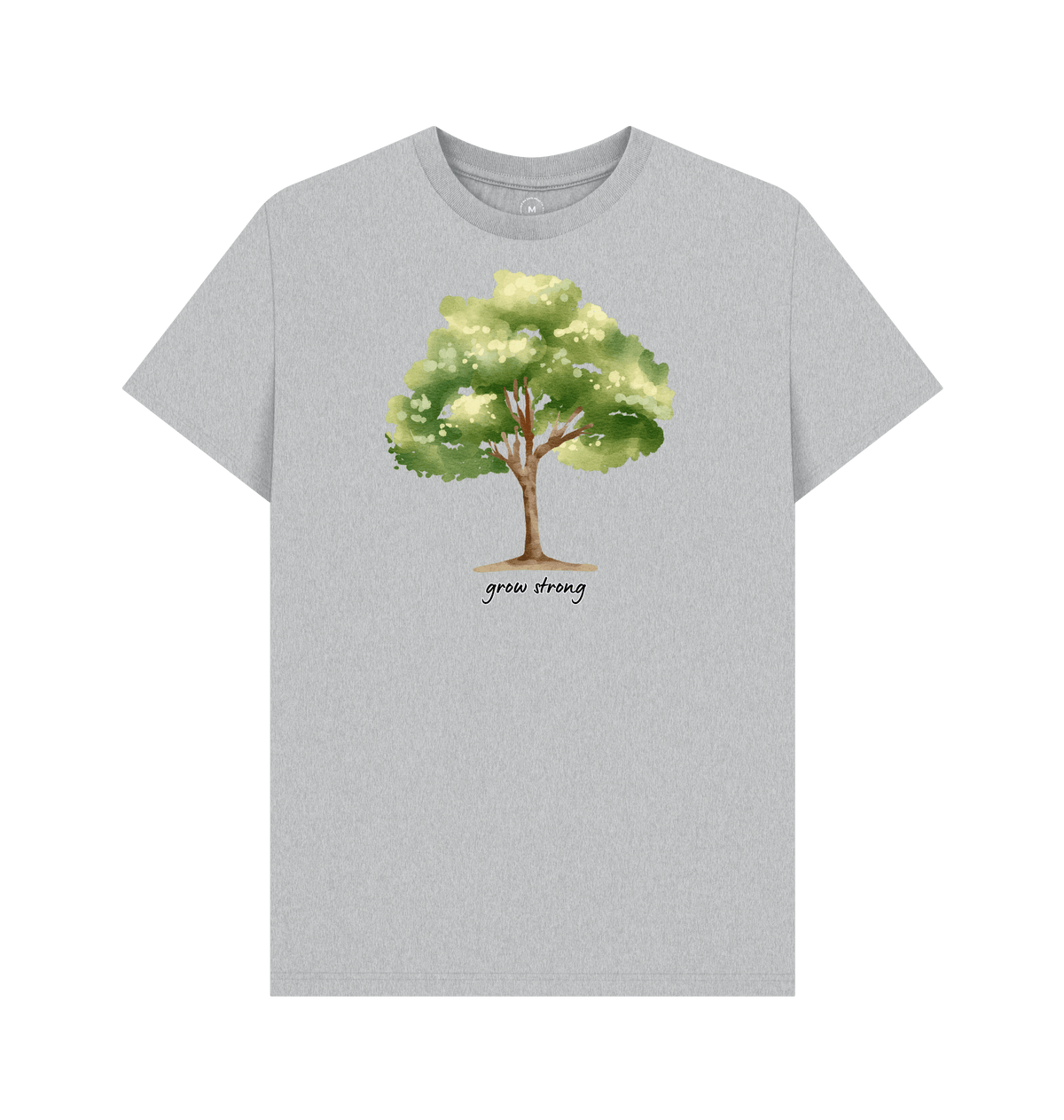 Grey Recycled Printed T-Shirt Front