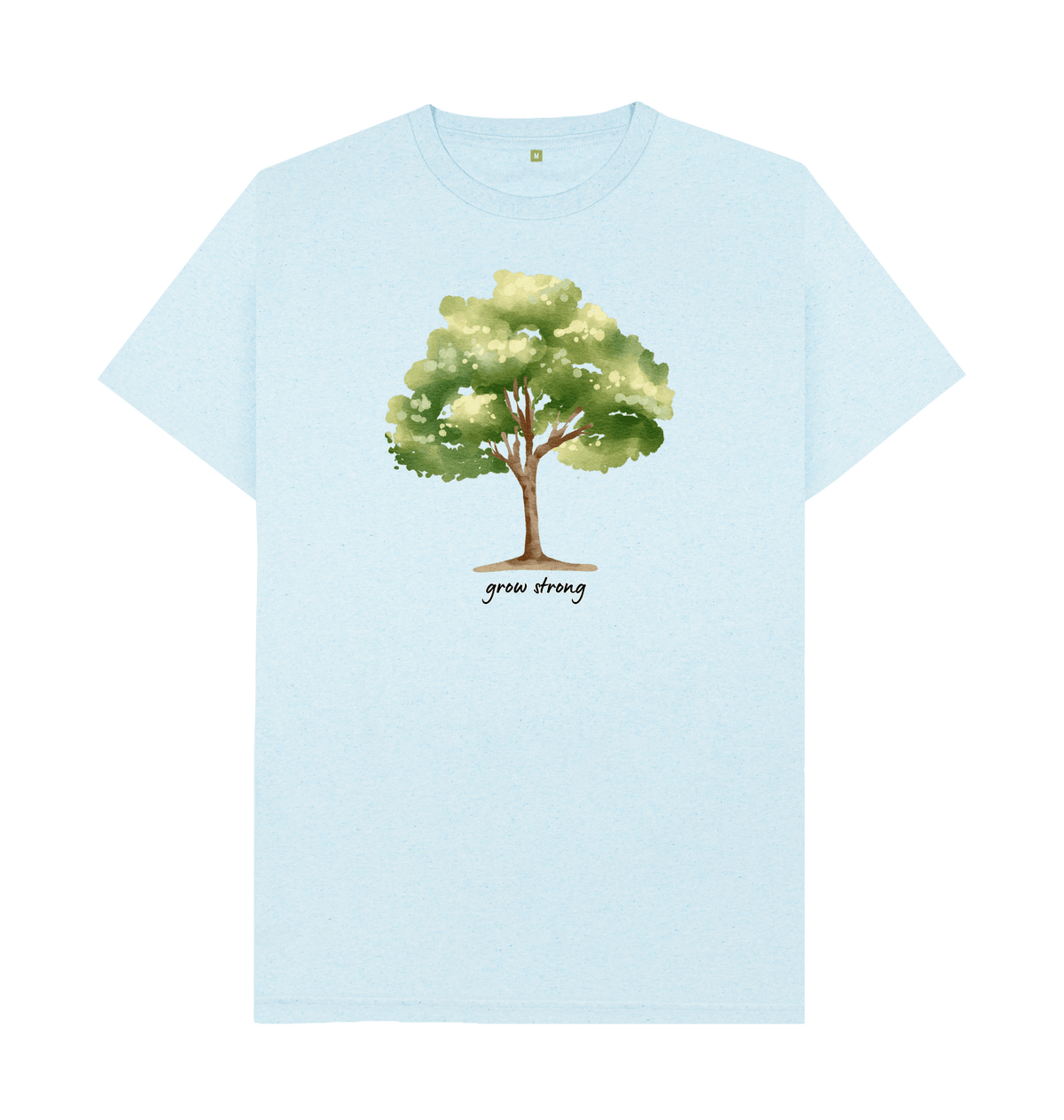 Light Blue Recycled Printed T-Shirt Front