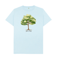 Light Blue Recycled Printed T-Shirt Front