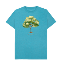 Ocean Blue Recycled Printed T-Shirt Front