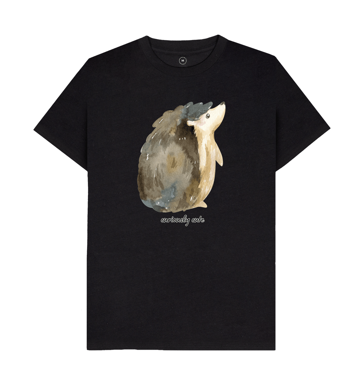 Black Recycled Printed T-Shirt Front