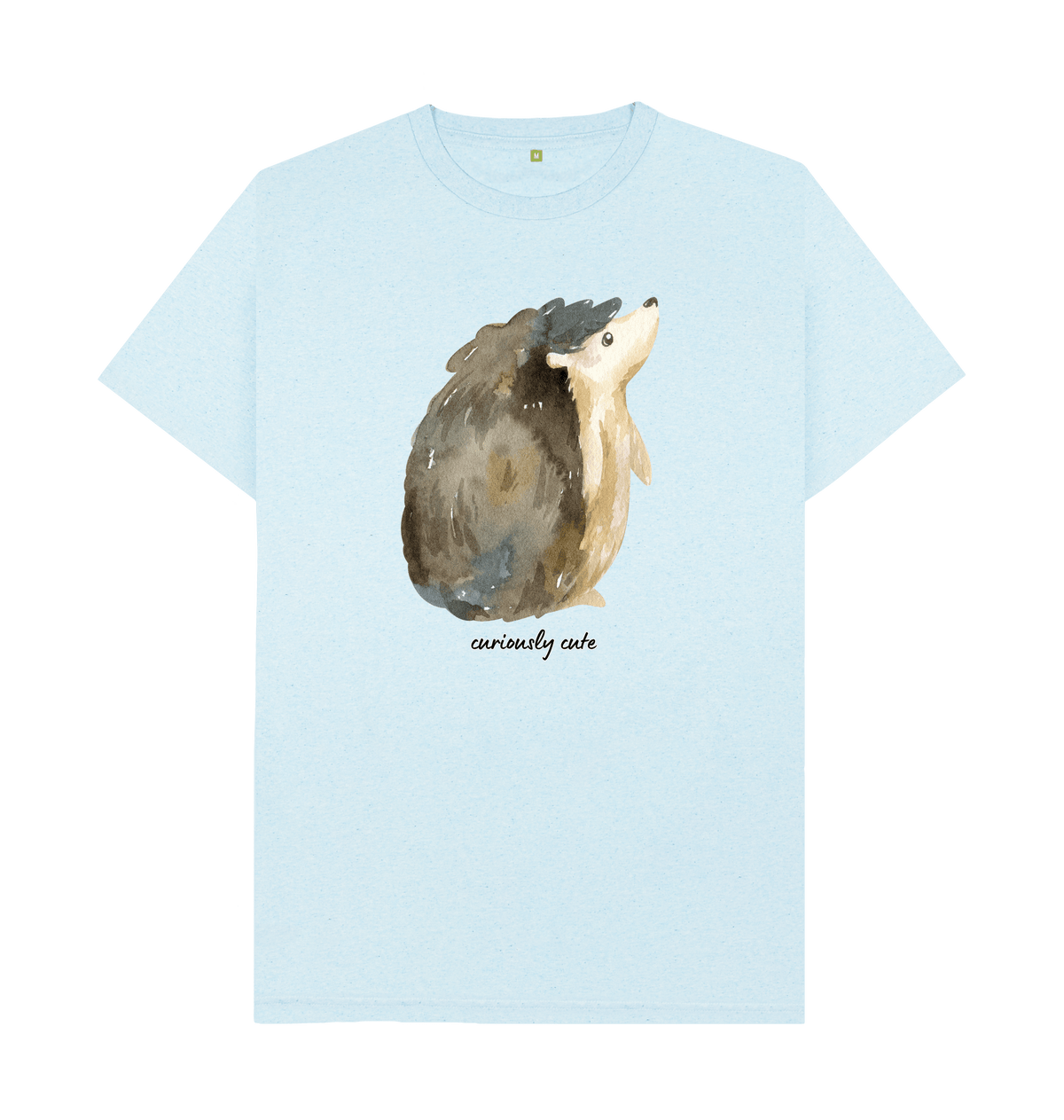 Light Blue Recycled Printed T-Shirt Front
