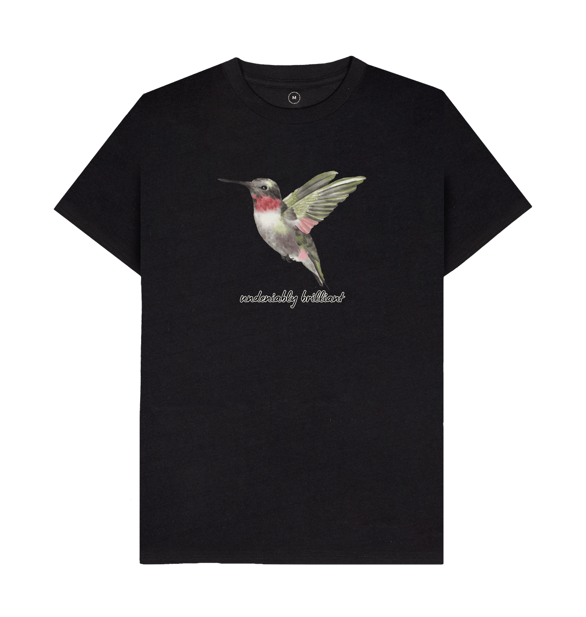 Black Recycled Printed T-Shirt Front