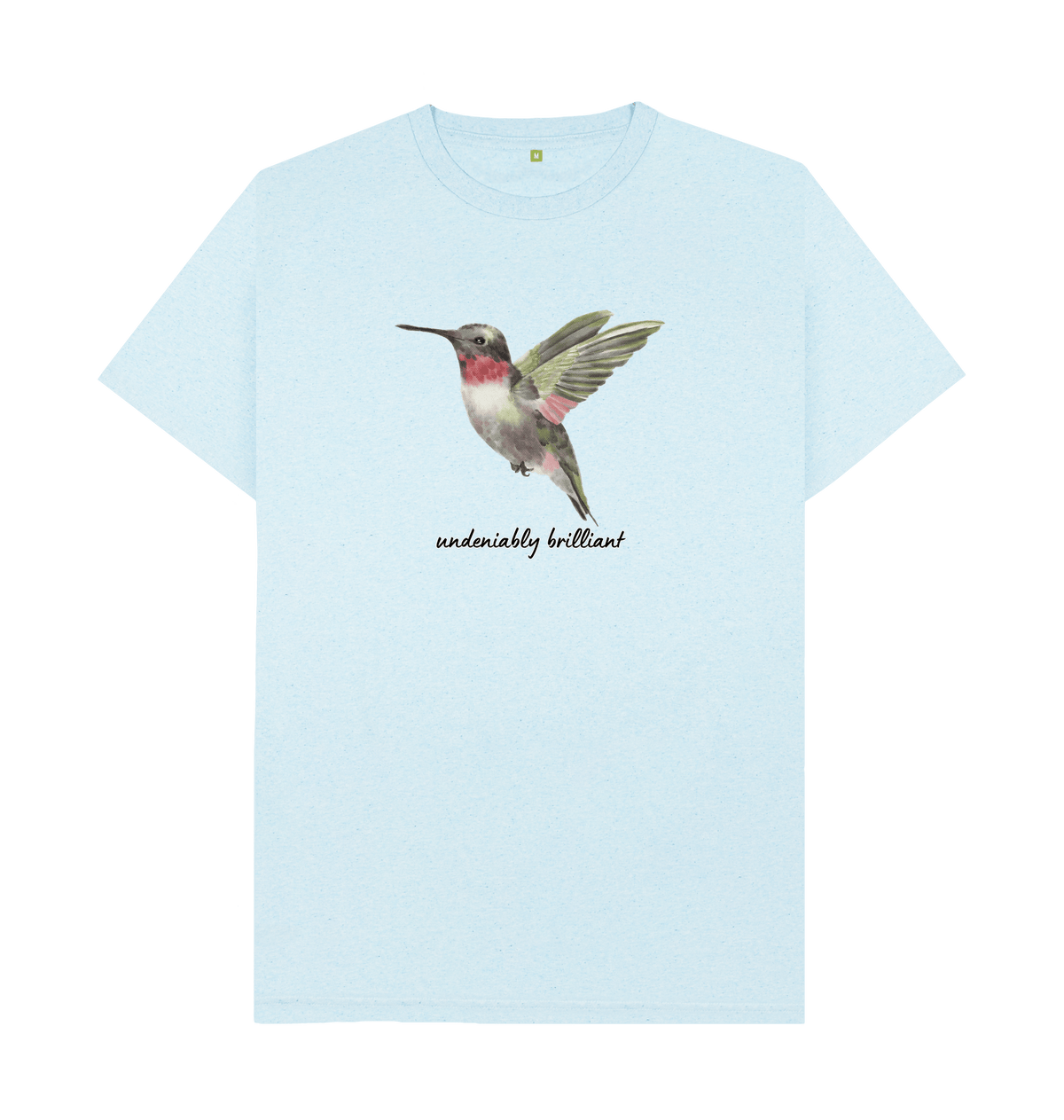 Light Blue Recycled Printed T-Shirt Front