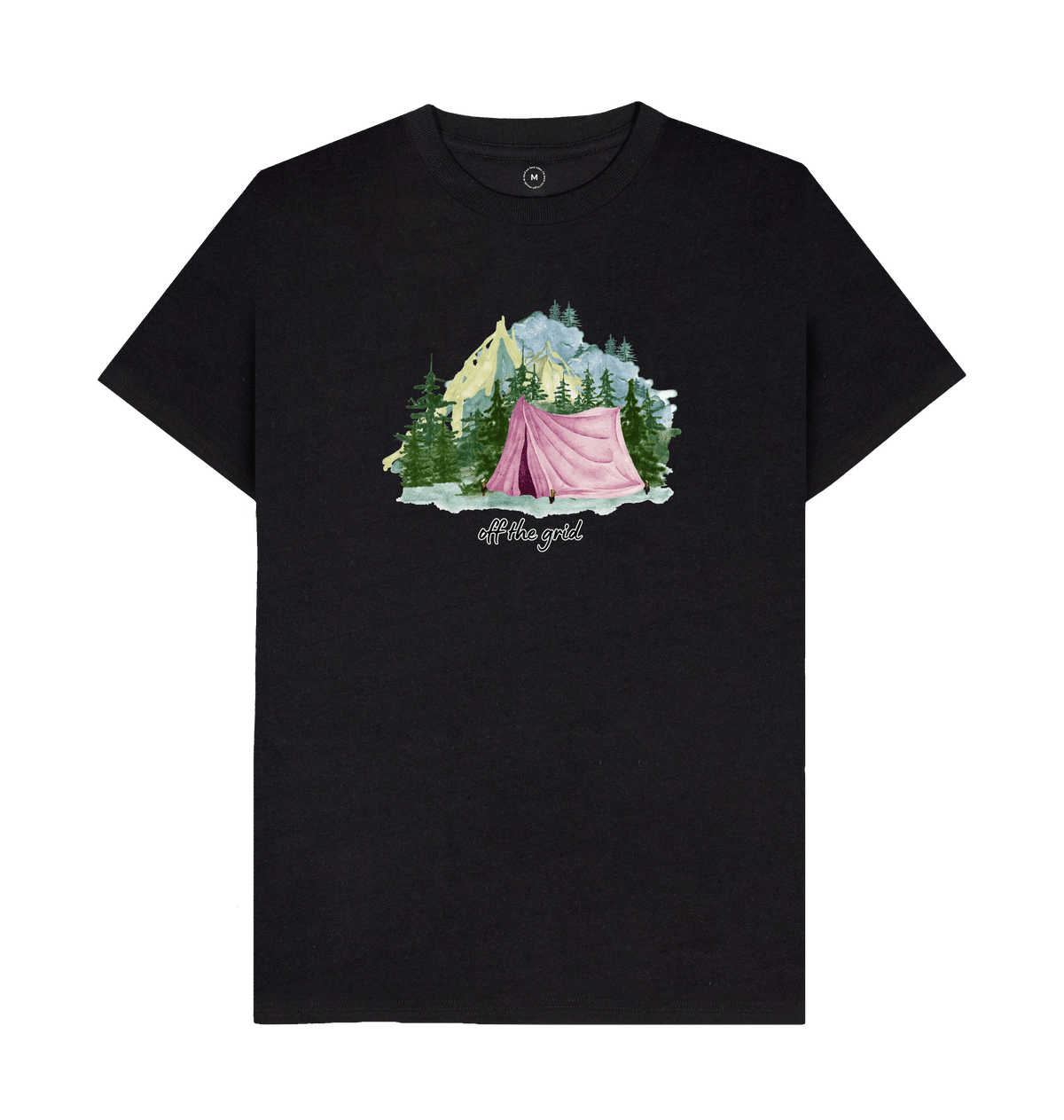 Black Recycled Printed T-Shirt Front