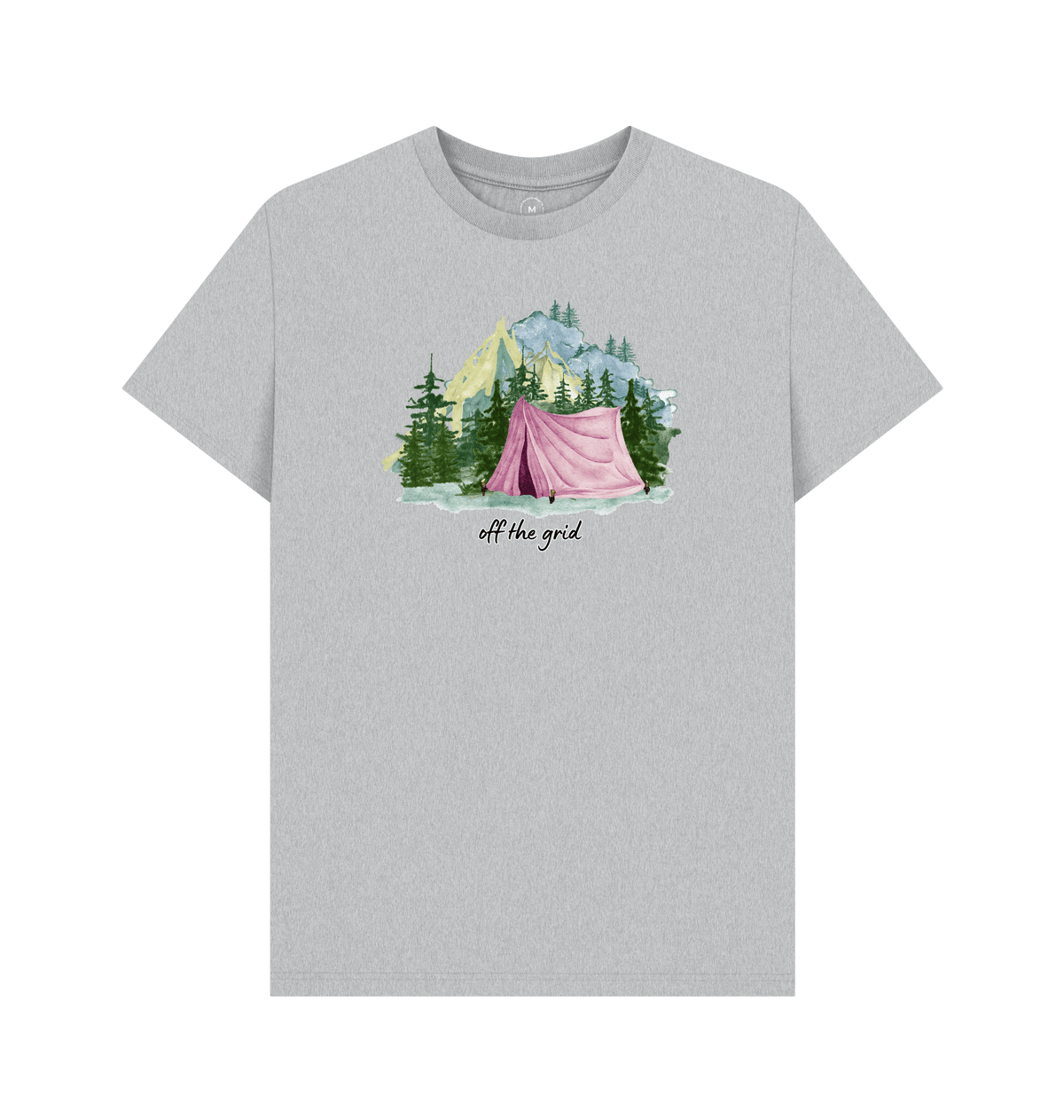 Grey Recycled Printed T-Shirt Front