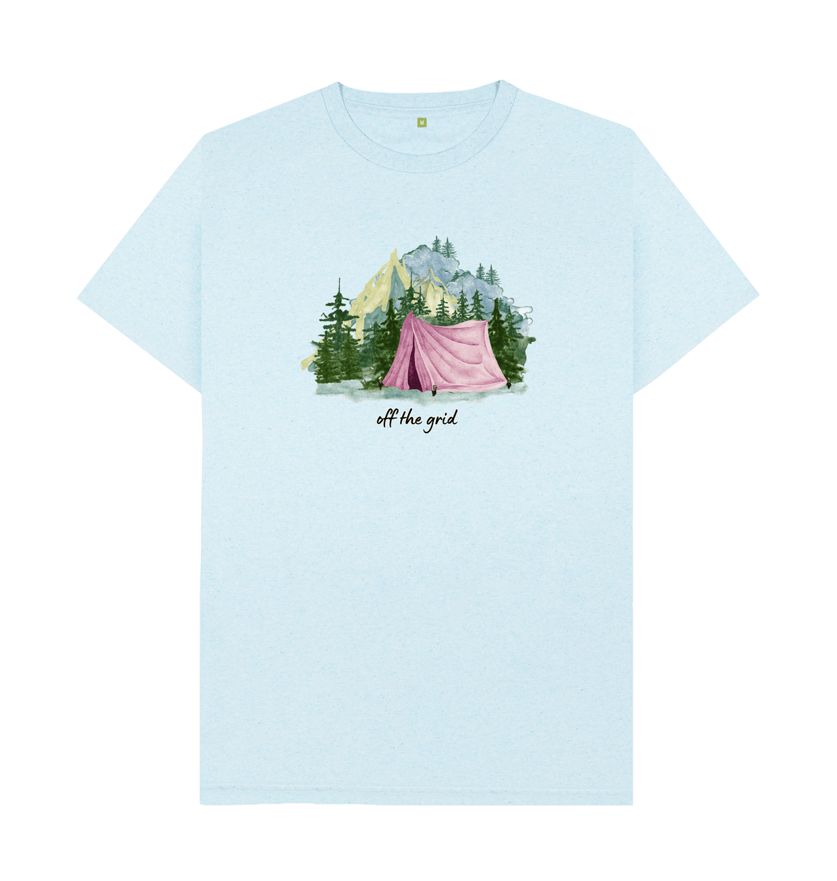 Light Blue Recycled Printed T-Shirt Front