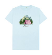 Light Blue Recycled Printed T-Shirt Front