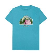 Ocean Blue Recycled Printed T-Shirt Front
