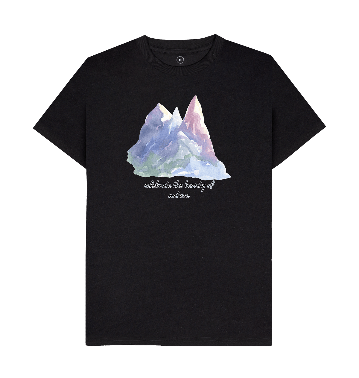 Black Recycled Printed T-Shirt Front