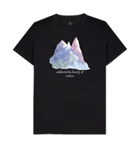 Black Recycled Printed T-Shirt Front