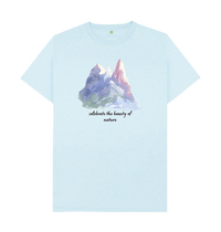Light Blue Recycled Printed T-Shirt Front