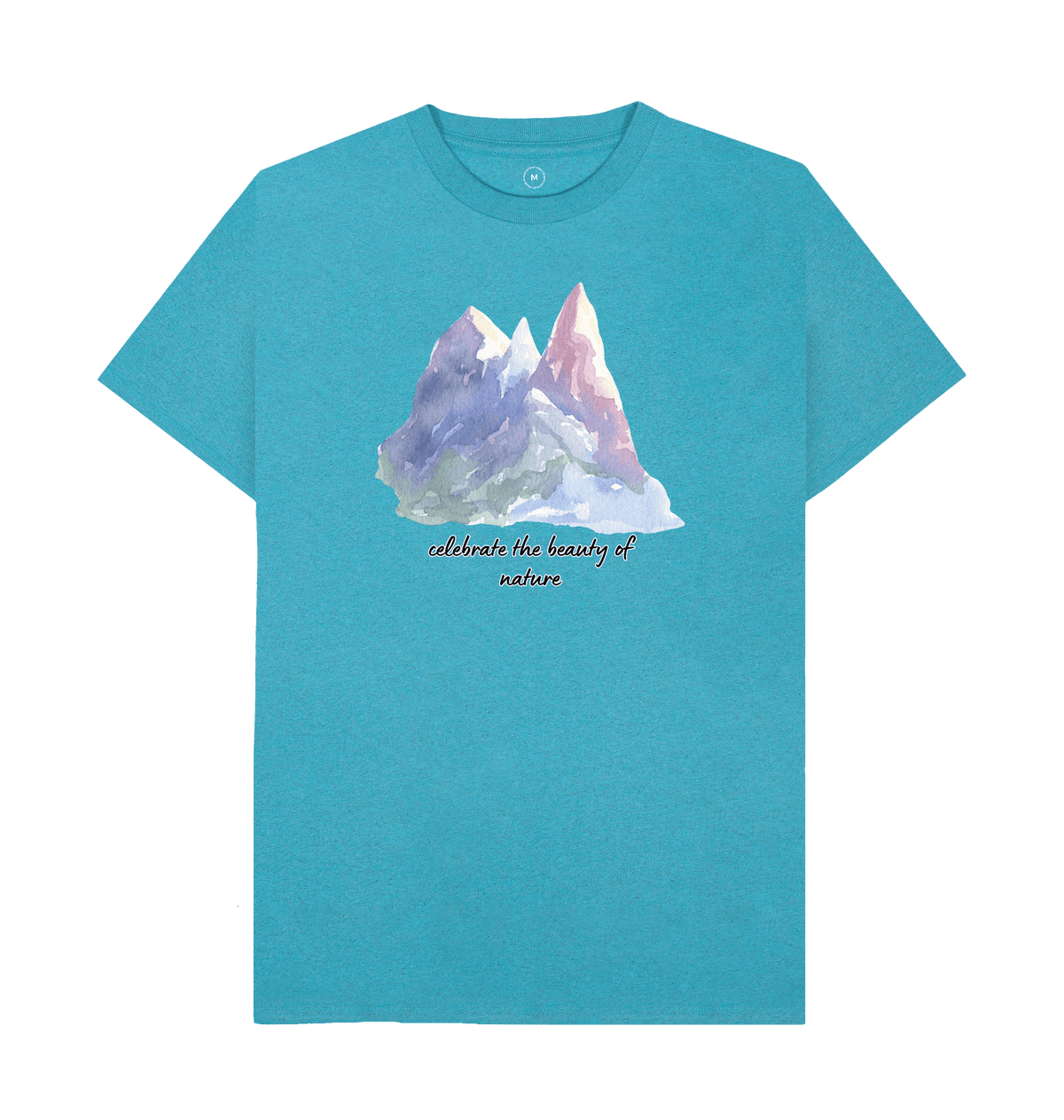 Ocean Blue Recycled Printed T-Shirt Front