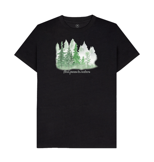 Black Recycled Printed T-Shirt Front