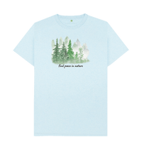 Light Blue Recycled Printed T-Shirt Front