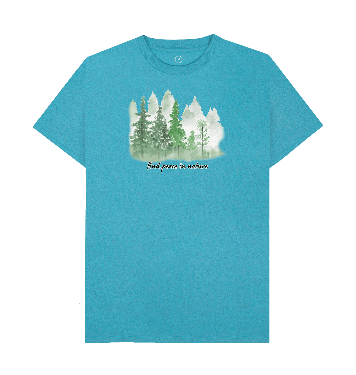 Ocean Blue Recycled Printed T-Shirt Front