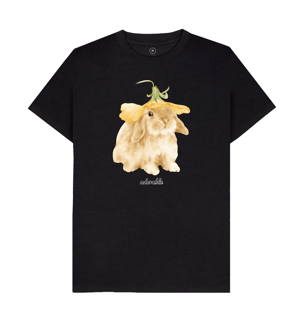 Black Recycled Printed T-Shirt Front