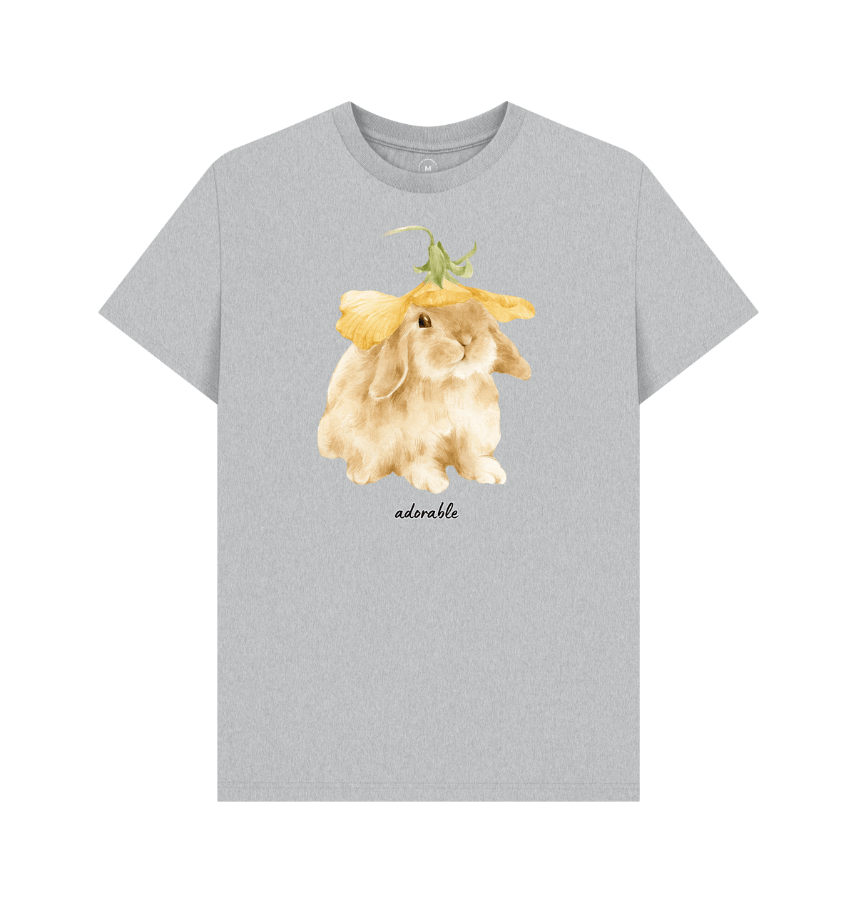 Grey Recycled Printed T-Shirt Front