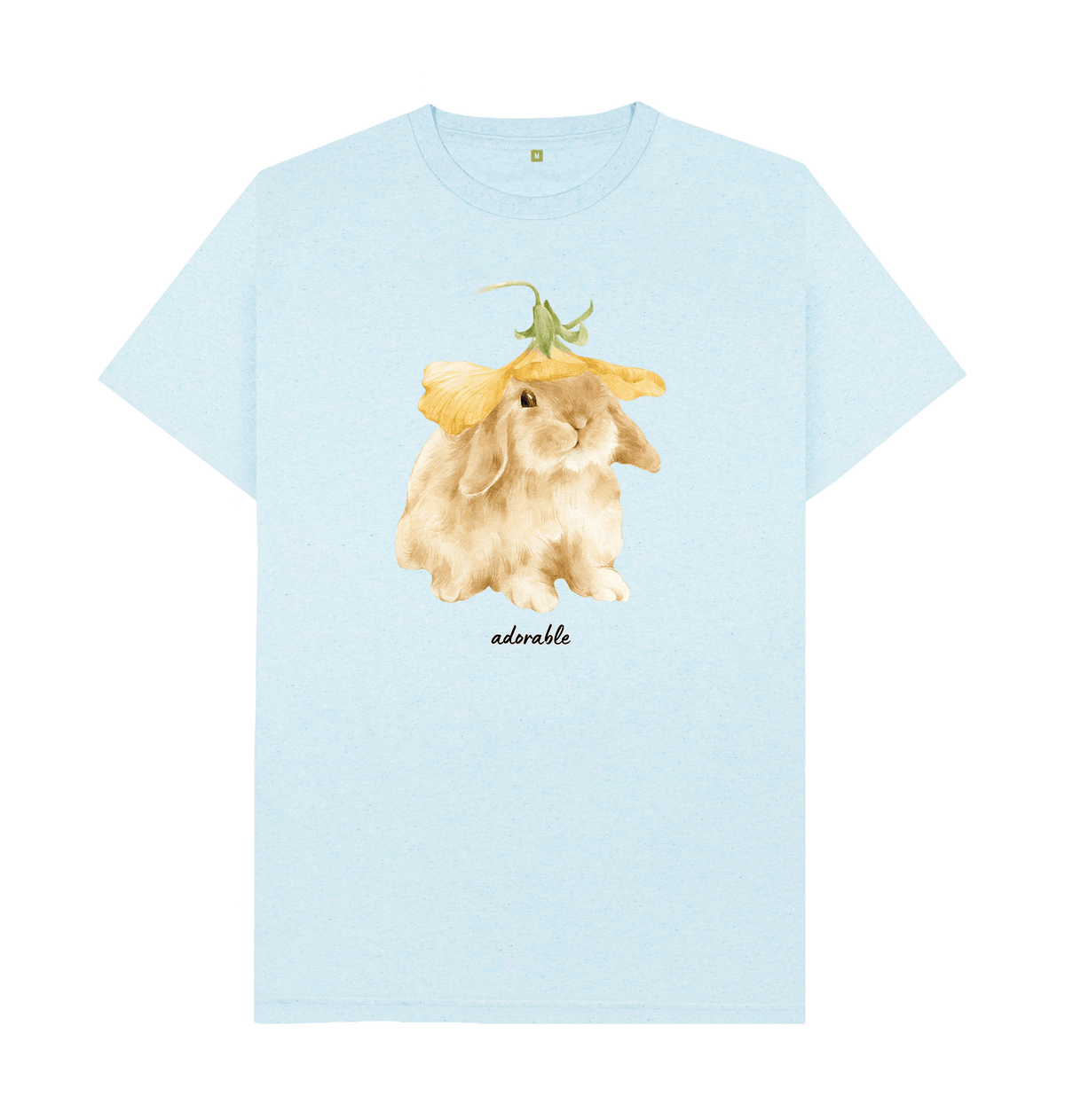 Light Blue Recycled Printed T-Shirt Front