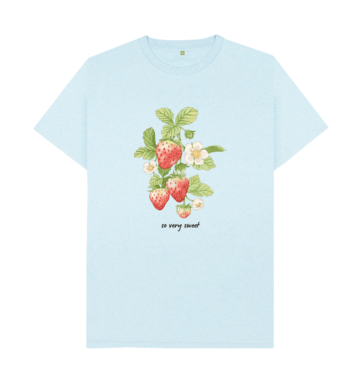 Light Blue Recycled Printed T-Shirt Front