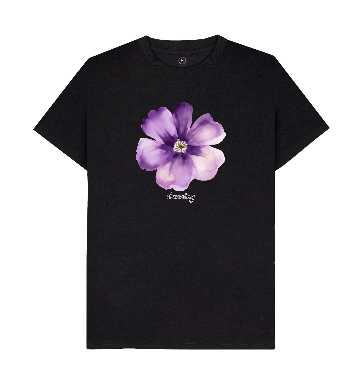 Black Recycled Printed T-Shirt Front