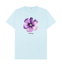 Light Blue Recycled Printed T-Shirt Front