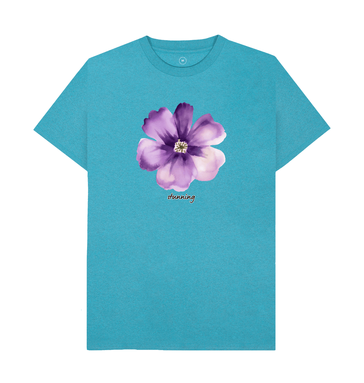 Ocean Blue Recycled Printed T-Shirt Front