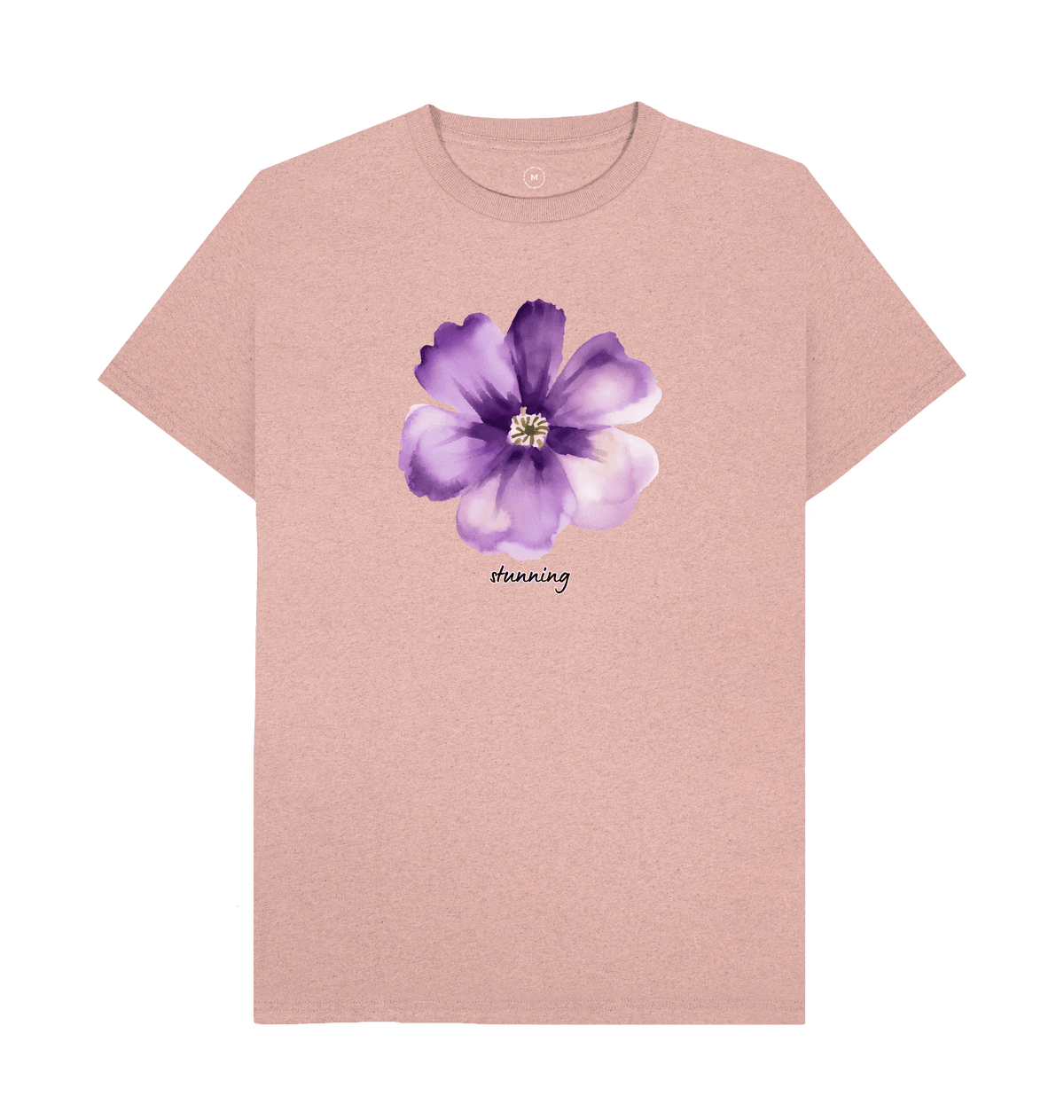 Sunset Pink Recycled Printed T-Shirt Front