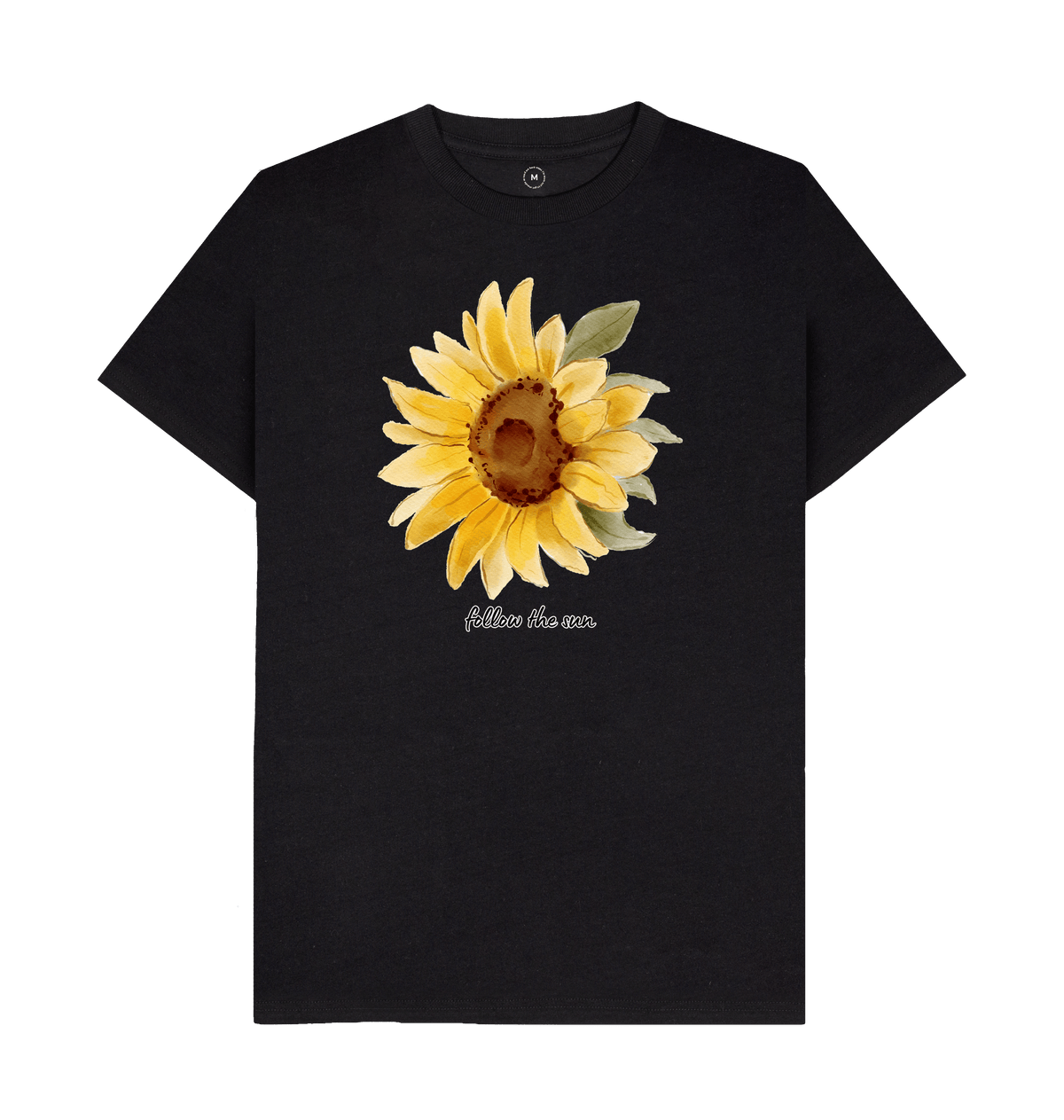 Black Recycled Printed T-Shirt Front