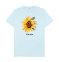 Light Blue Recycled Printed T-Shirt Front