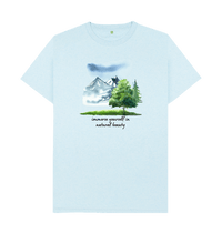 Light Blue Recycled Printed T-Shirt Front
