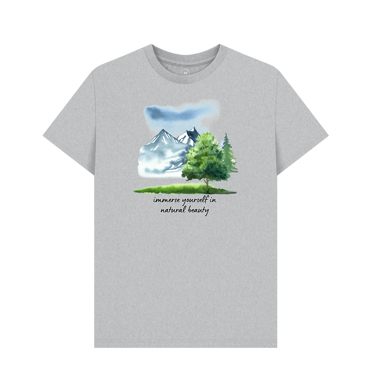 Grey Recycled Printed T-Shirt Front