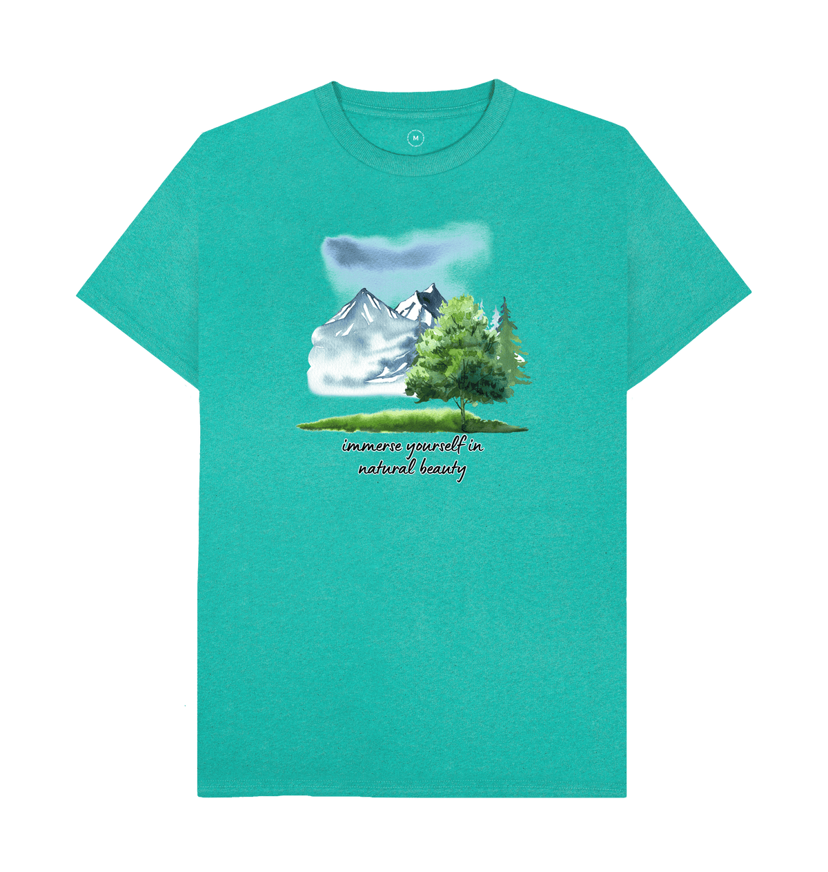 Seagrass Green Recycled Printed T-Shirt Front