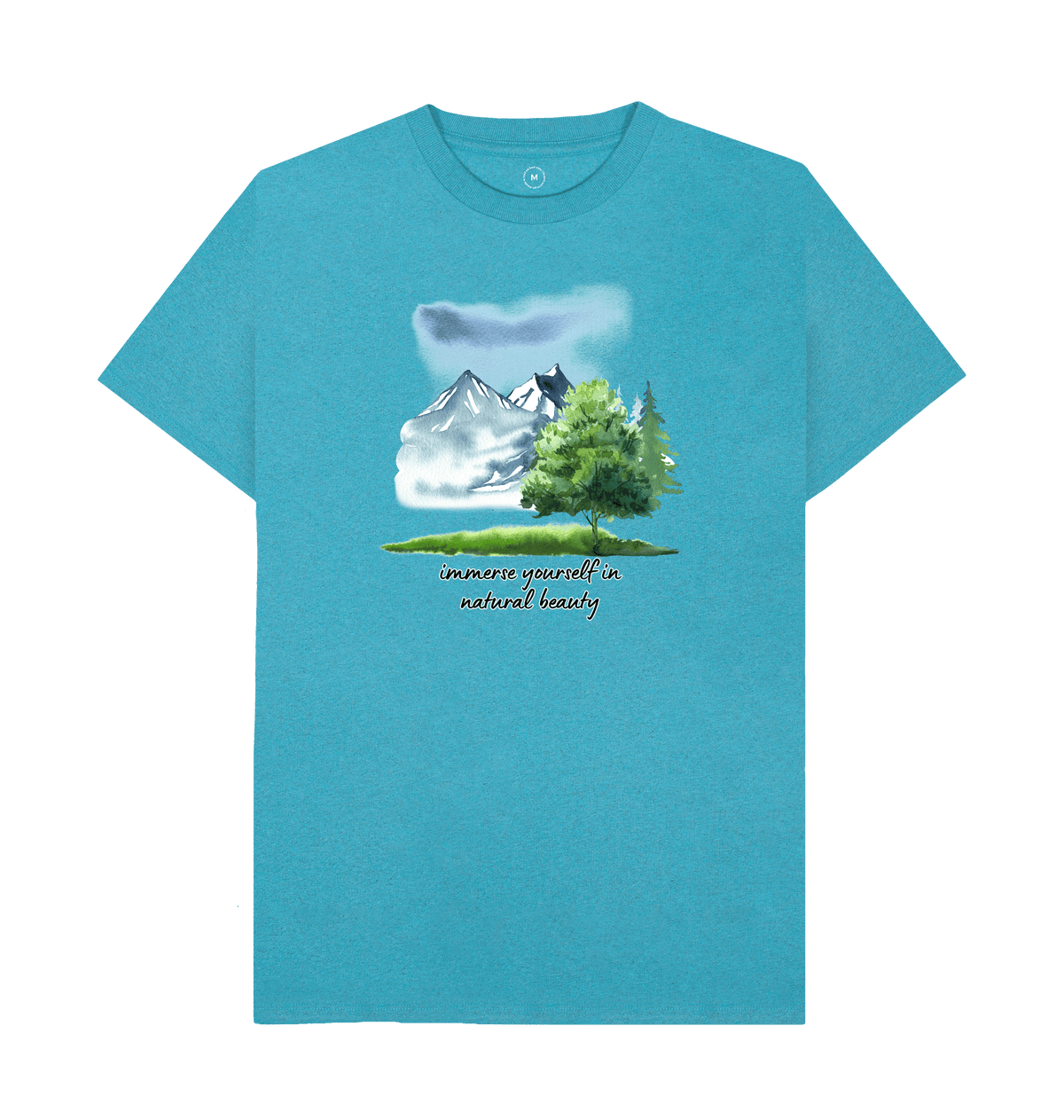 Ocean Blue Recycled Printed T-Shirt Front
