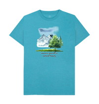 Ocean Blue Recycled Printed T-Shirt Front